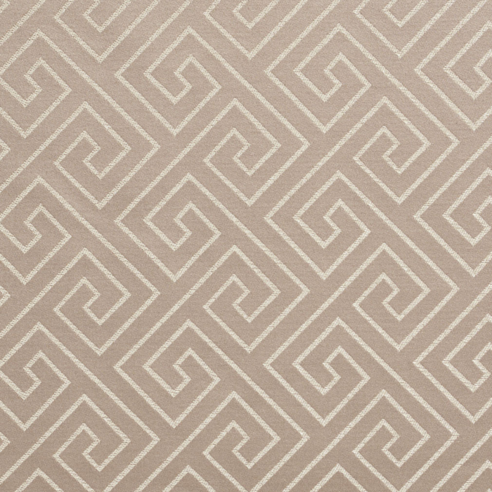 D175 Taupe Greek Key upholstery and drapery fabric by the yard full size image