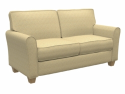 D176 Gold Greek Key fabric upholstered on furniture scene
