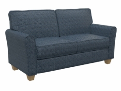 D179 Sapphire Greek Key fabric upholstered on furniture scene
