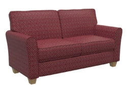 D182 Merlot Lattice fabric upholstered on furniture scene