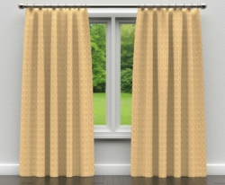 D186 Gold Lattice drapery fabric on window treatments