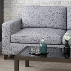 D1867 Slate Swirl fabric upholstered on furniture scene