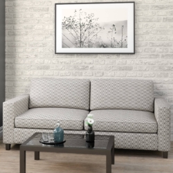 D1887 Ash Geo fabric upholstered on furniture scene