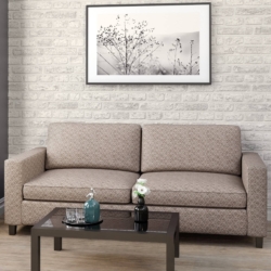D1890 Sand Geo fabric upholstered on furniture scene