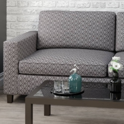 D1893 Slate Geo fabric upholstered on furniture scene