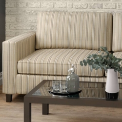 D1941 Coffee Stripe fabric upholstered on furniture scene