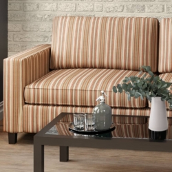 D1942 Papaya Stripe fabric upholstered on furniture scene