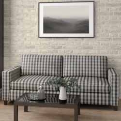 D1951 Mink Plaid fabric upholstered on furniture scene