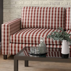 D1954 Spicy Plaid fabric upholstered on furniture scene