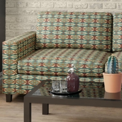 D2010 Teal fabric upholstered on furniture scene