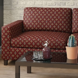 D2012 Claret fabric upholstered on furniture scene