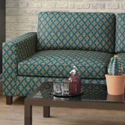 D2014 Turquoise fabric upholstered on furniture scene