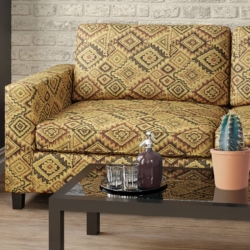 D2018 Aztec fabric upholstered on furniture scene