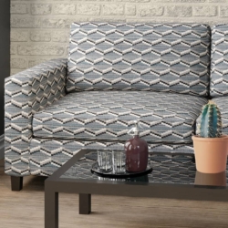 D2025 Azure fabric upholstered on furniture scene