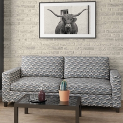 D2025 Azure fabric upholstered on furniture scene