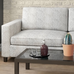 D2029 Greystone fabric upholstered on furniture scene