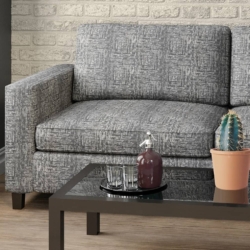 D2030 Bluestone fabric upholstered on furniture scene