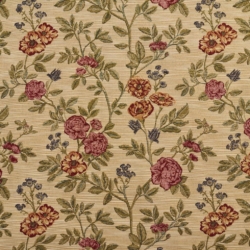 D2057 Ecru Bouquet upholstery fabric by the yard full size image