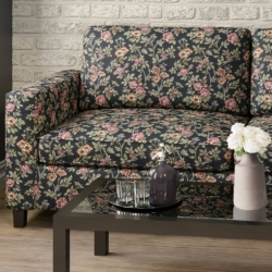 D2058 Navy Bouquet fabric upholstered on furniture scene