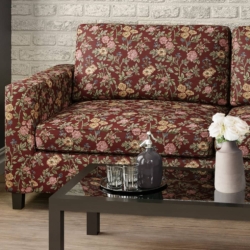 D2059 Merlot Bouquet fabric upholstered on furniture scene
