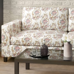 D2064 Ivory fabric upholstered on furniture scene