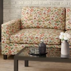 D2069 Poppy fabric upholstered on furniture scene