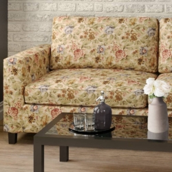 D2070 Cornflower fabric upholstered on furniture scene