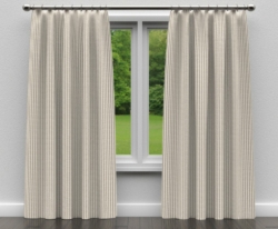 D235 Stone Stripe drapery fabric on window treatments