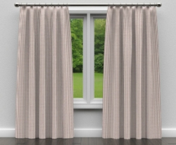D236 Grape Stripe drapery fabric on window treatments