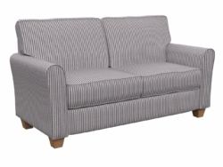 D237 Denim Stripe fabric upholstered on furniture scene