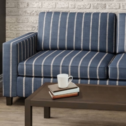 D2407 Navy fabric upholstered on furniture scene