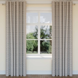 D2431 Pewter drapery fabric on window treatments