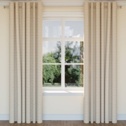D2433 Sand drapery fabric on window treatments