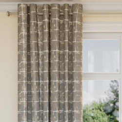 D2436 Ash drapery fabric on window treatments