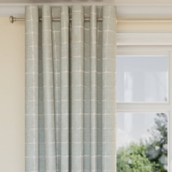 D2438 Vapor drapery fabric on window treatments