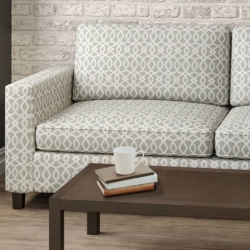 D2439 Aqua fabric upholstered on furniture scene