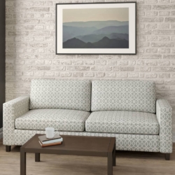 D2439 Aqua fabric upholstered on furniture scene