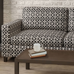 D2441 Black fabric upholstered on furniture scene
