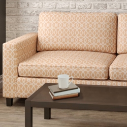 D2442 Peach fabric upholstered on furniture scene