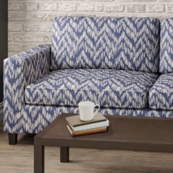 D2453 Indigo fabric upholstered on furniture scene