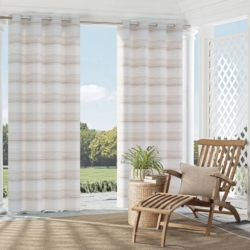 D2483 Sand drapery fabric on window treatments