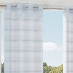 D2484 Haze drapery fabric on window treatments