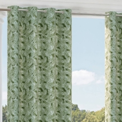 D2485 Jungle drapery fabric on window treatments