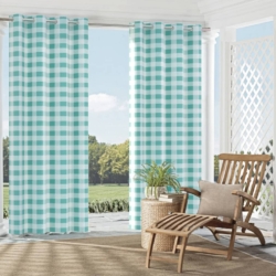 D2494 Ocean drapery fabric on window treatments