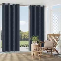 D2501 Sapphire drapery fabric on window treatments
