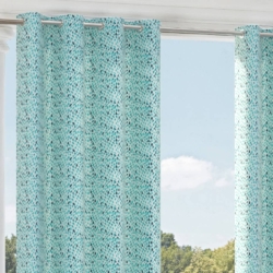 D2507 Pool drapery fabric on window treatments
