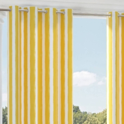 D2512 Lemon drapery fabric on window treatments
