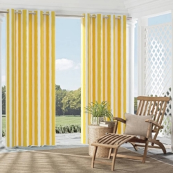 D2512 Lemon drapery fabric on window treatments