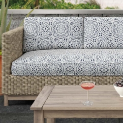 D2546 Indigo fabric upholstered on furniture scene