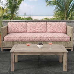 D2549 Coral fabric upholstered on furniture scene